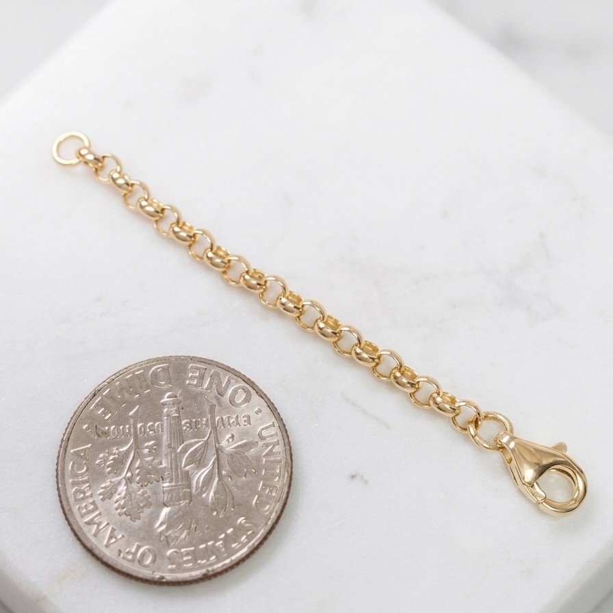 2.7mm Rolo Cable Link Extender Chain Necklace Lobster Clasp Real 10K Yellow Gold