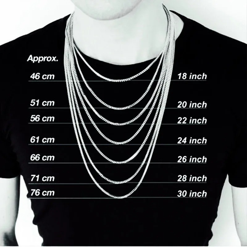 925 Sterling Silver Plated Flat Cuban Link Chain Necklace Men 4-10mm Jewelry