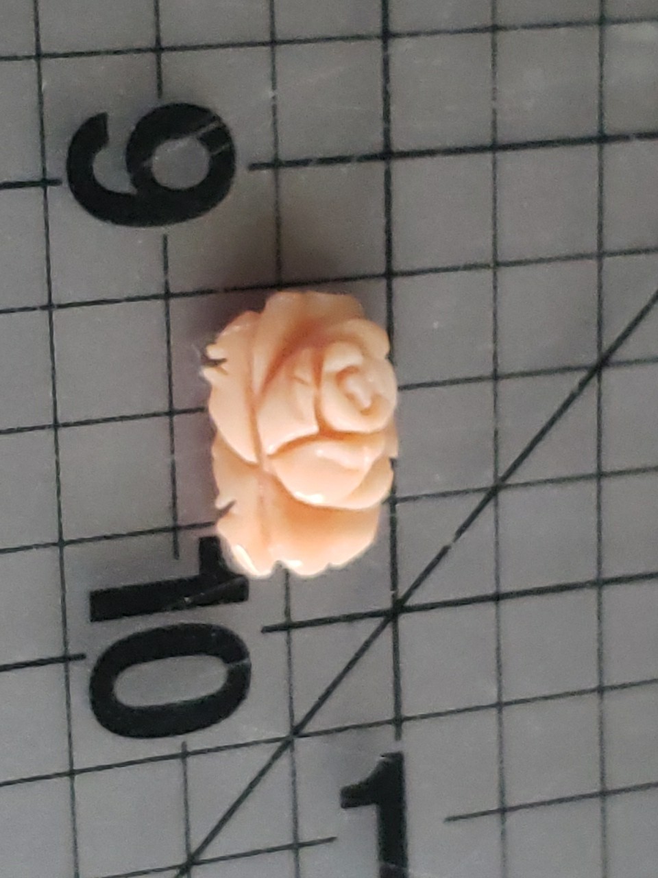 Vintage Hand Carved Pink Coral Floral Rose Loose Gem Jewelry Projects 15mm