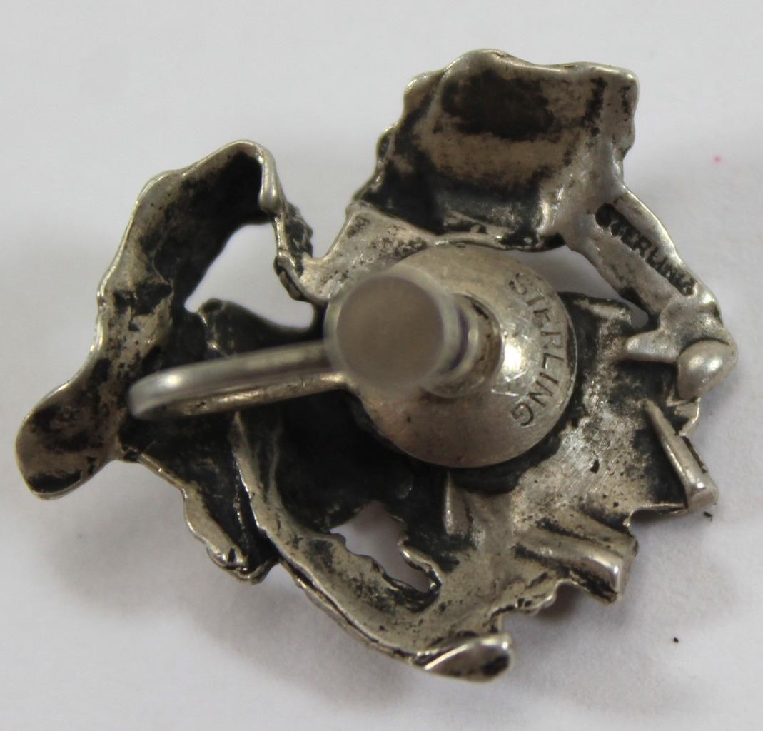 Vintage Sterling Orchid Screw Back Earrings Joseff of Hollywood See Description