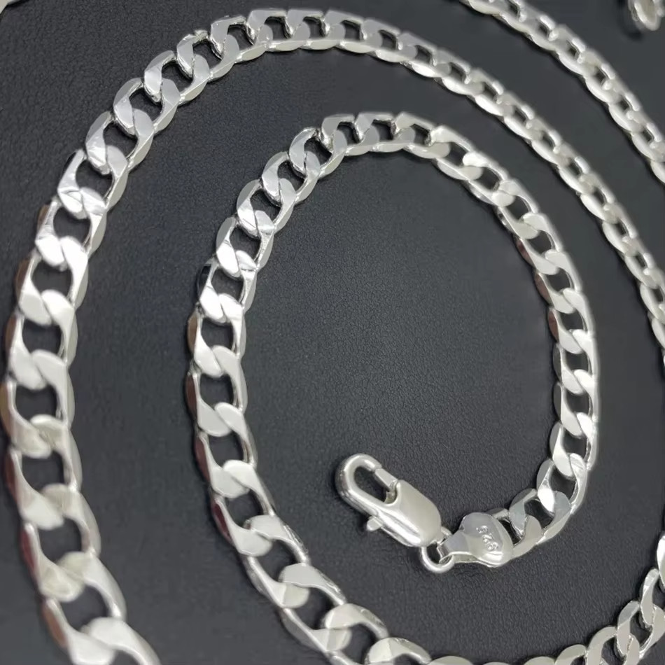 Men’s Women 925 Sterling Silver Necklace 2/4/6/8/10/12MM 40-75cm Chain Necklace