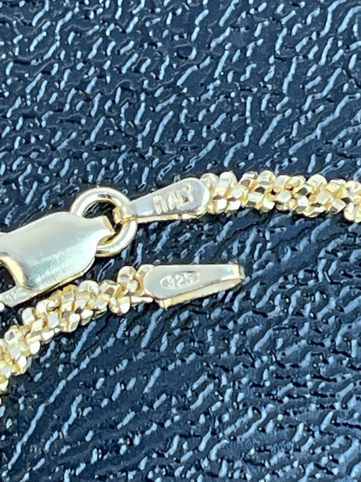 Mens Womens 14k Gold Plated Solid 925 Sterling Silver Hip Hop Sparkle Rope Chain