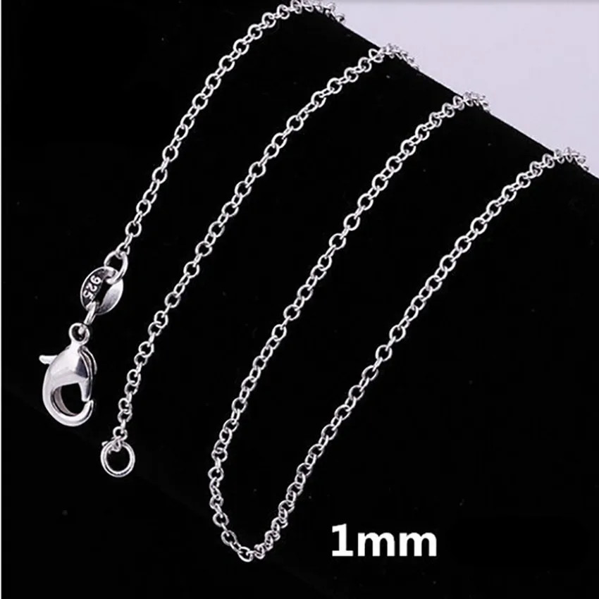 10PCS 925 Sterling Silver 16/18/20/22/24/26/28/30 Inch 1mm