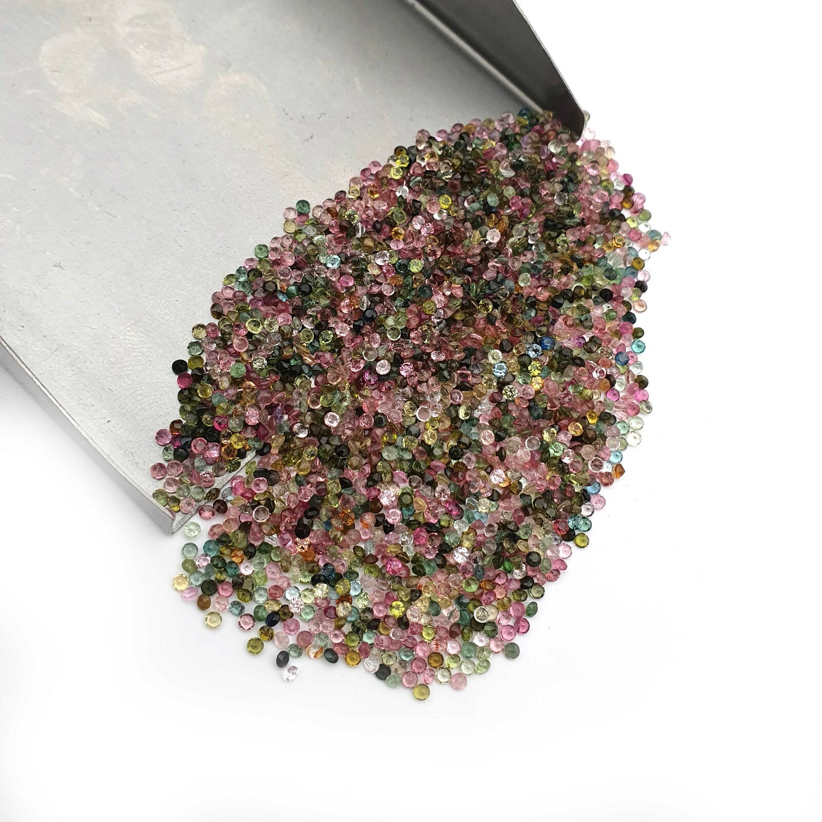 Natural Multi Tourmaline Round Cut Loose Gemstone Lot 100 Pcs 1.75 MM