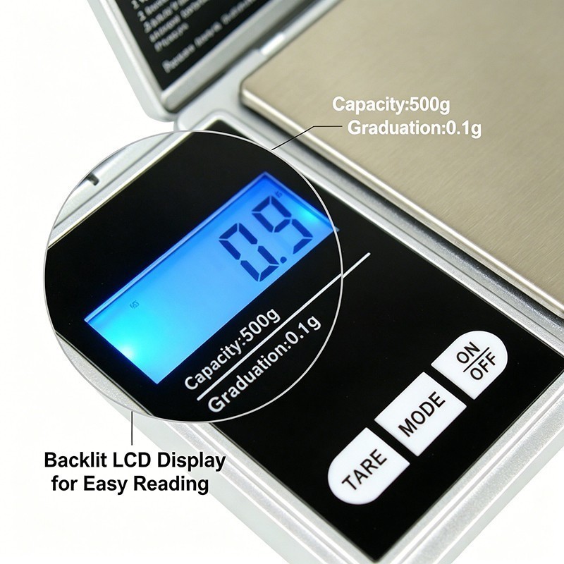 Digital Scale 2000g x 0.1g Jewelry Gold Silver Coin Gram Pocket Size Herb Grain