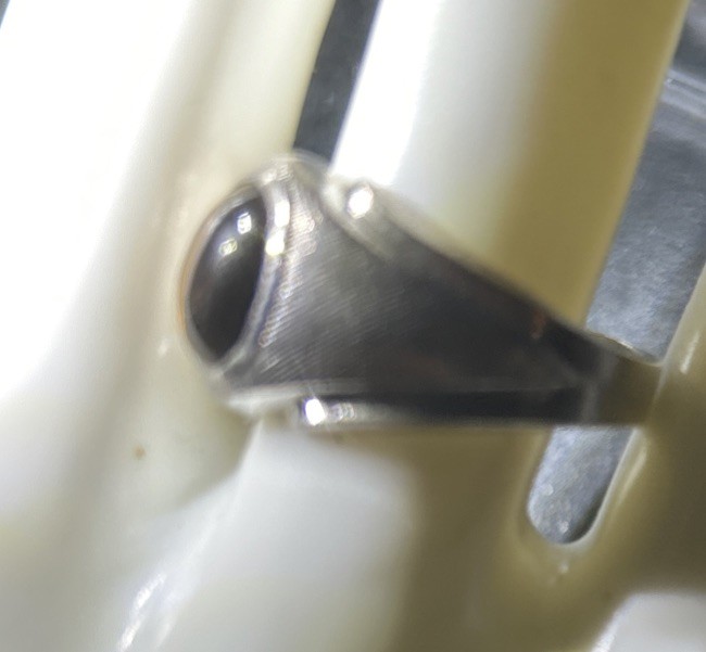 Vintage Large Oval TIGER EYE Stone .935 Sterling Silver Ring Mens Womens Modern
