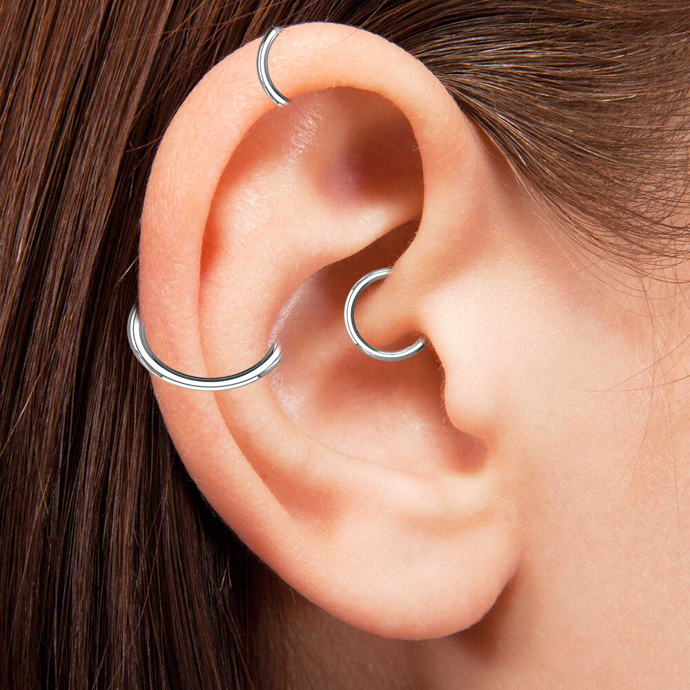 Hinged Segment Rings Made of 316L Surgical Steel All sizes and Gauges Piercings