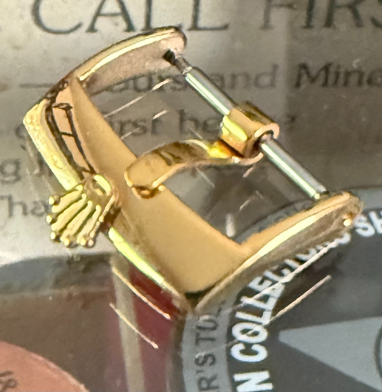 ROLEX 18mm Yellow 18k GOLD Plate Buckle Hammer Marked ACIERINOX ROLEXSA 1995