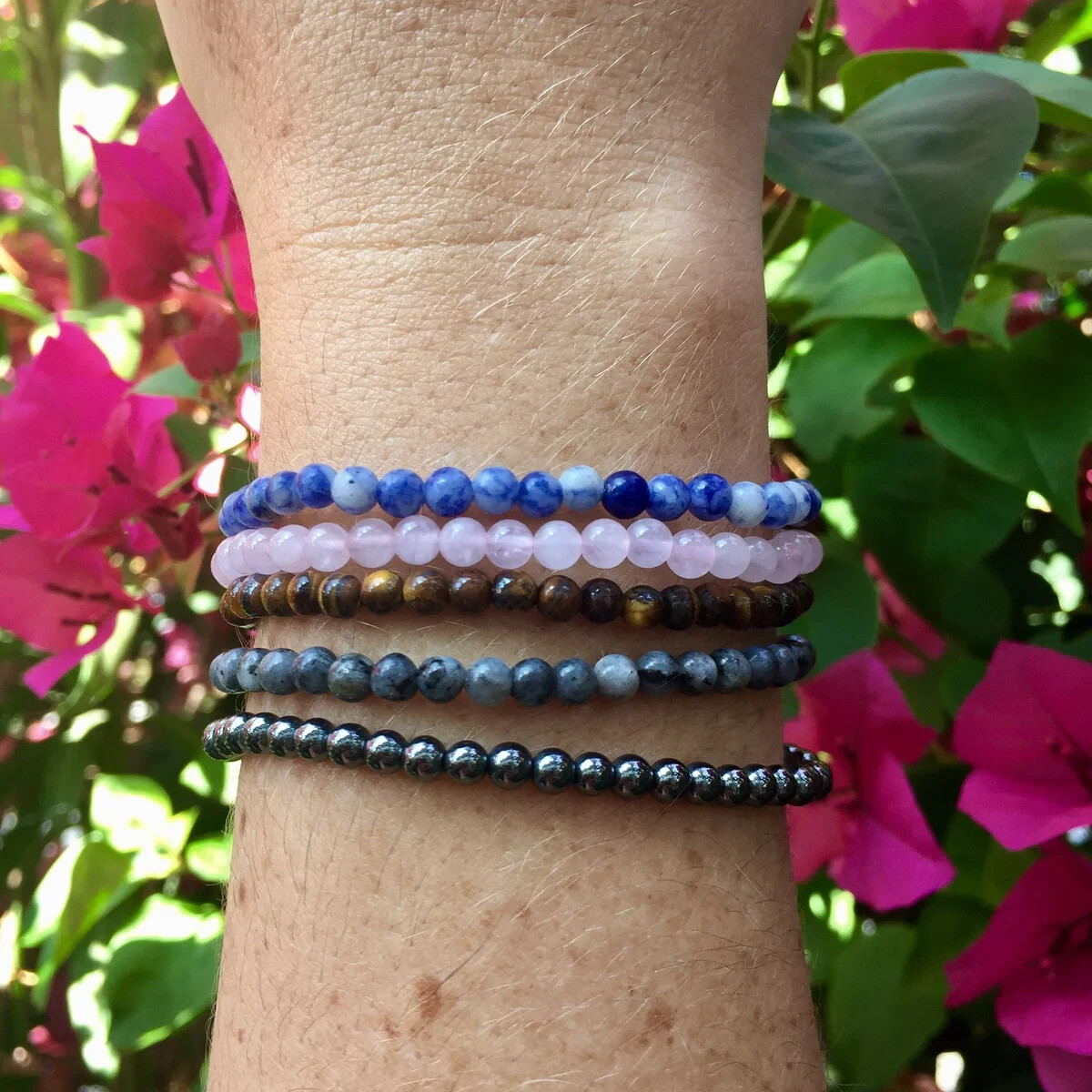 2025HOT 4mm Rose Quartz Dainty Women Healing Meditation Bracelet Gift For Family