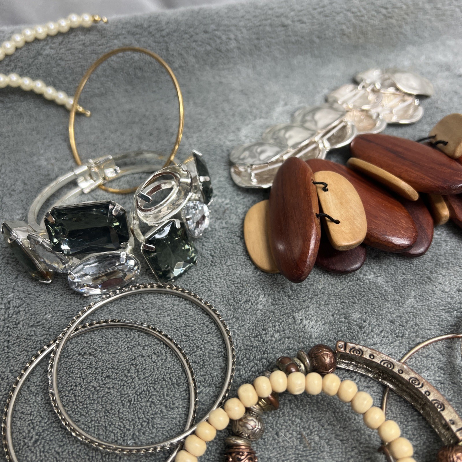 Mixed Lot Bangle Wrap Cuff Stone Bead Bracelets Multicolor Wearable