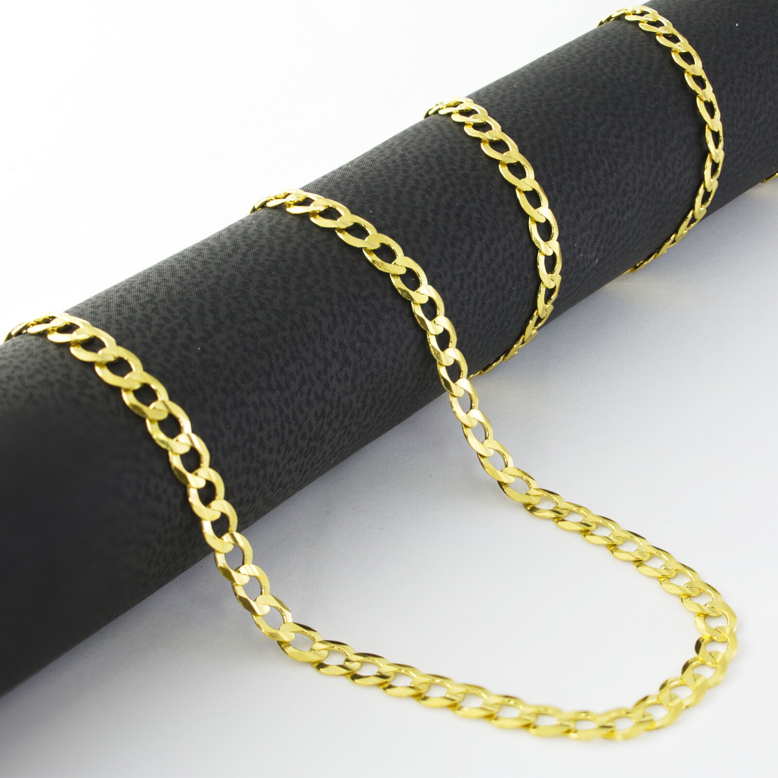 BUY 1 GET 1 FREE 18K Yellow Gold Filled 4mm Cuban Curb Link Chain Necklace Q819G
