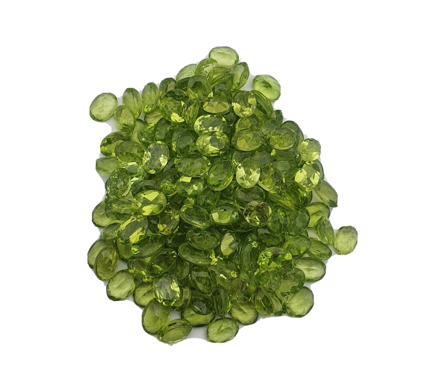 Natural Peridot Oval Faceted Loose Gemstone Lot 25 Pcs 5×7 MM 20 CT