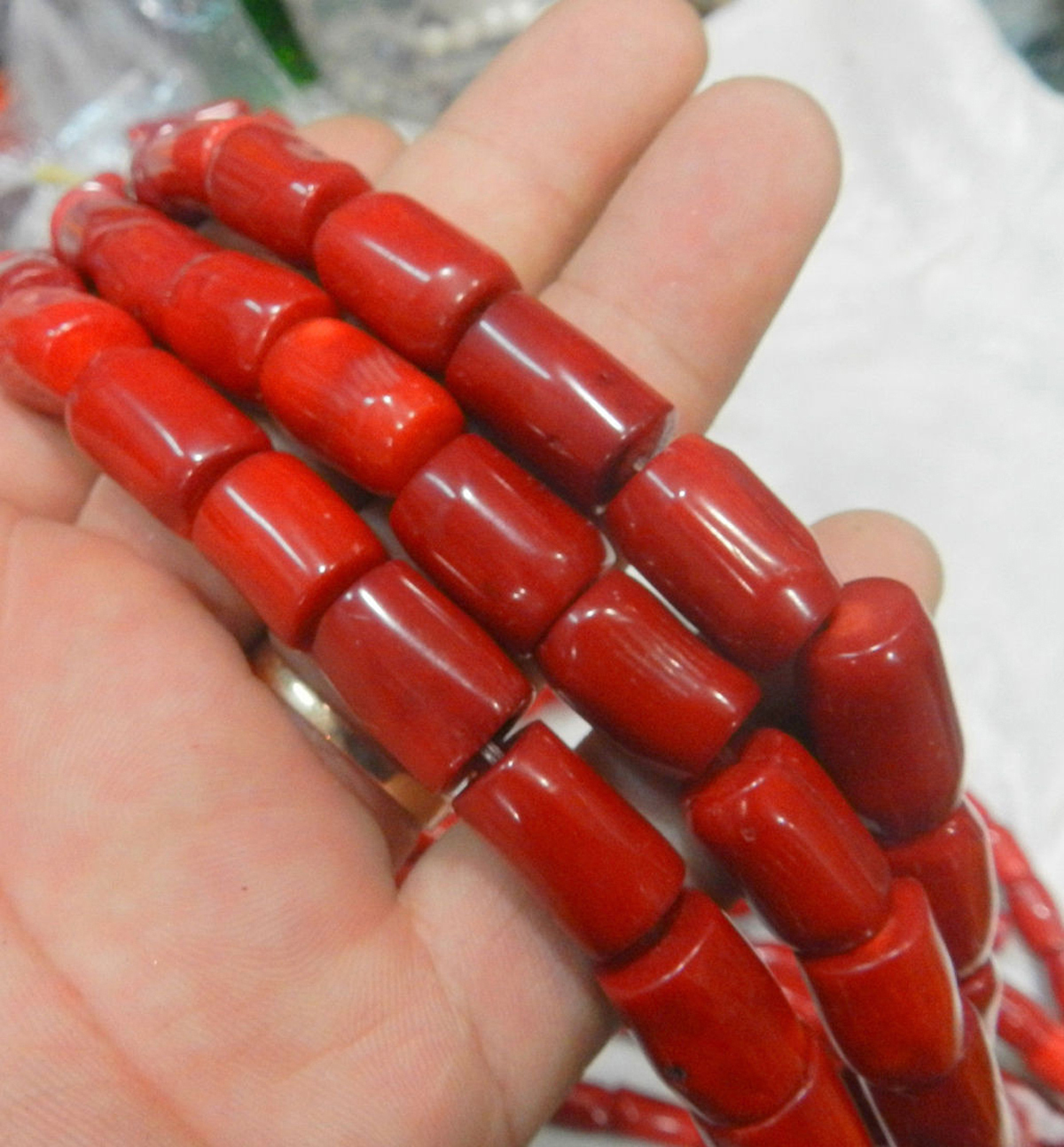 New 10x15mm Red Coral Jewelry Making loose gemstone beads strand 15″