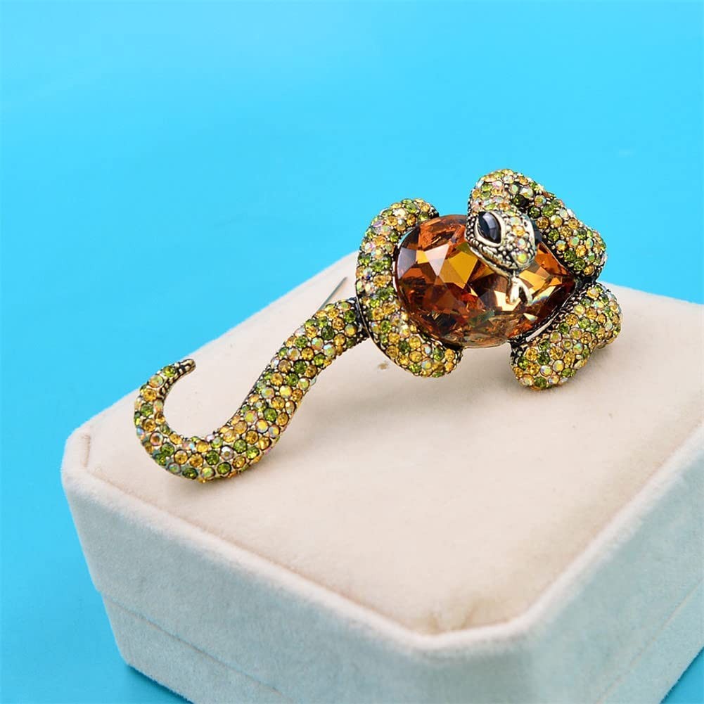 Animal Enamel Pins Large Snake and Stone Lapel Brooches Women And Men Unisex Fun