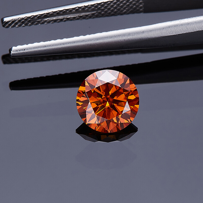 Various Colors 5-9mm Round Brilliant Loose Moissanite Stone Pink Excellent W.GRA