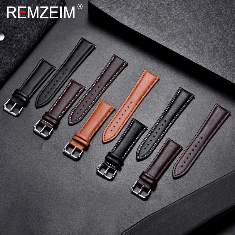 16mm 18mm 20mm 22mm 24mm Genuine Leather Watch Band Strap Bracelet