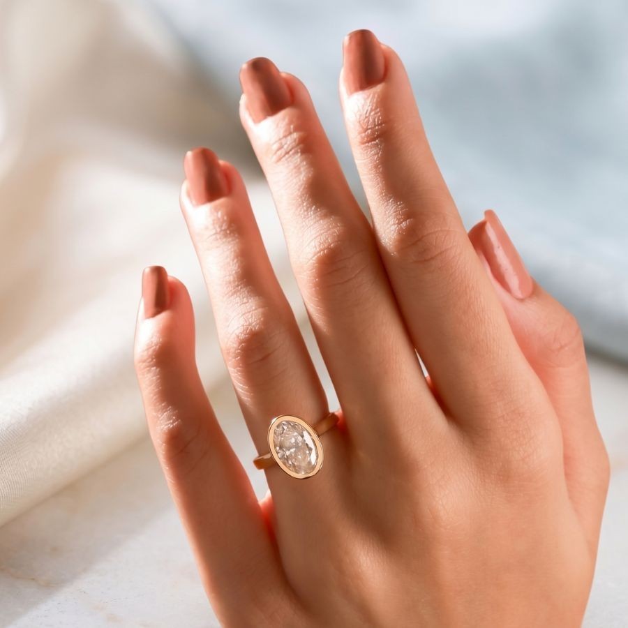 2.00Ct Oval-Cut VS1 Lab Grown Diamond Wedding Engagement Ring 14k Yellow Gold