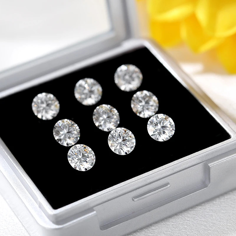 US 10mm 4CT GRA Certified D VVS1 Moissanite Loose Stones Round Cut Pass Tester