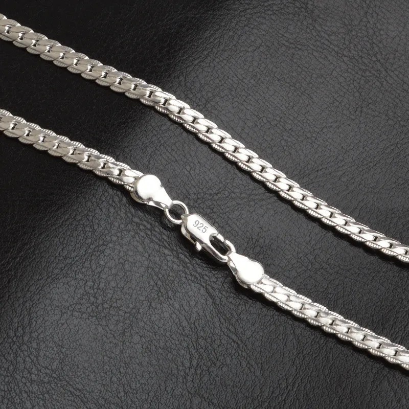 925 Sterling Solid Silver Chain Necklace Jewelry for Women Fashion Gift