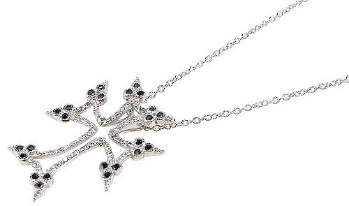ARMENIAN STERLING SILVER CZ CROSS ORTHODOX ARMENIA PENDANT – NEW