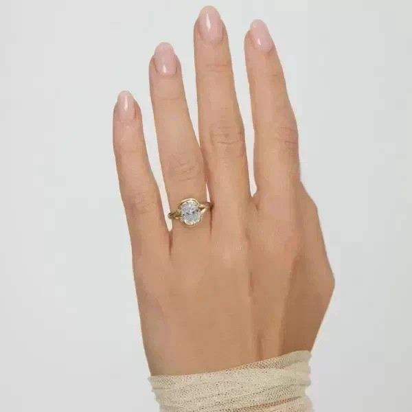 4.00 Ct Cushion Cut Diamond Wedding Ring 14K Yellow Gold Size 7