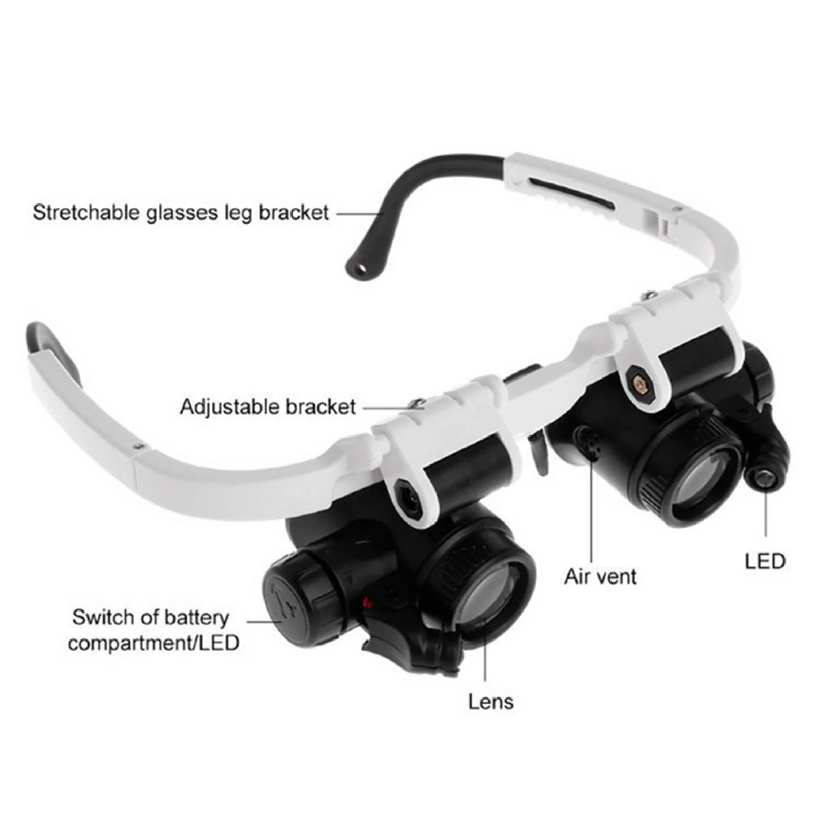 8X 15X 23X Adjustable Dual Polished Crystal Acrylic Lens Jewelry Watch Repair Ma