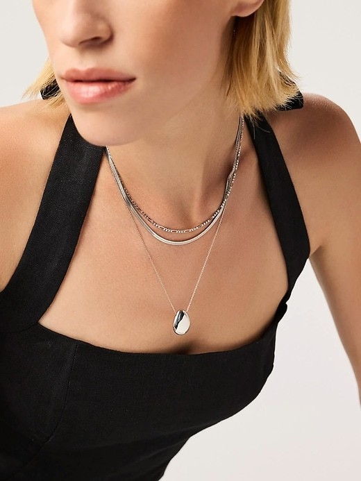 Ana Luisa Silver Mini Pebble Necklace, Color Silver FREE SHIPPING