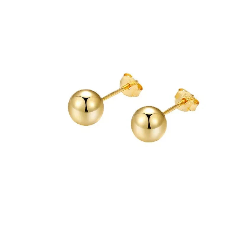 9ct Gold 2mm 3mm 4mm 5mm 6mm 7mm 8mm Ball Stud Earrings – PAIR