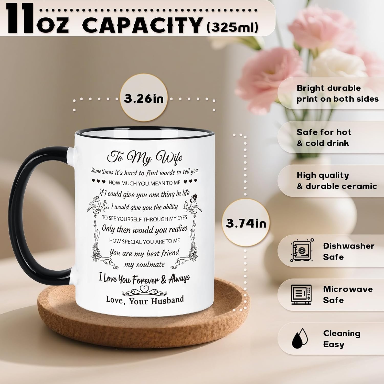 Romantic Ceramic Mug for My Wife – Perfect Gift for Every Special Occasion