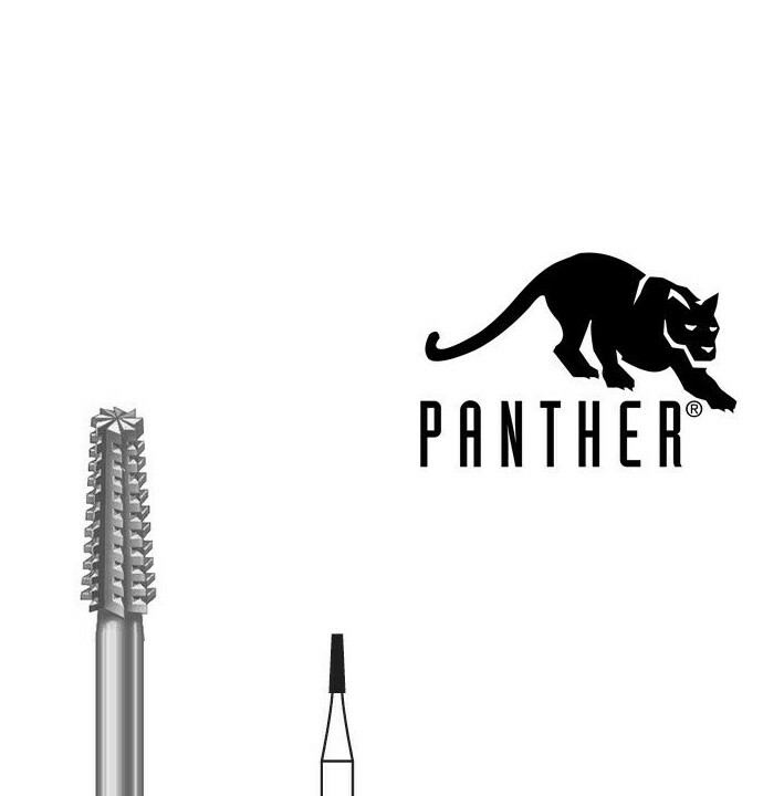 Bur Cone Square Cross Cut Size 006 – 0.6mm Pack of 6 Panther Germany