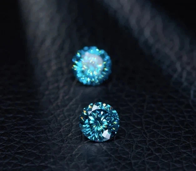 2 Ct Fancy Blue Color Portuguese Cut VVS1 Diamond Premium Quality Gemstone 8x8MM