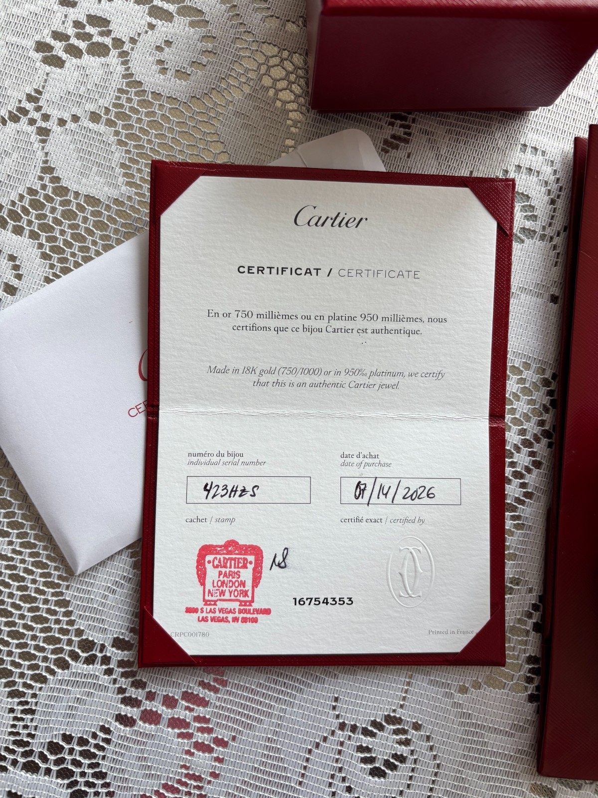 Cartier Love Ring 1 Diamond 18K White Gold Small Model Size 49 (US 5)