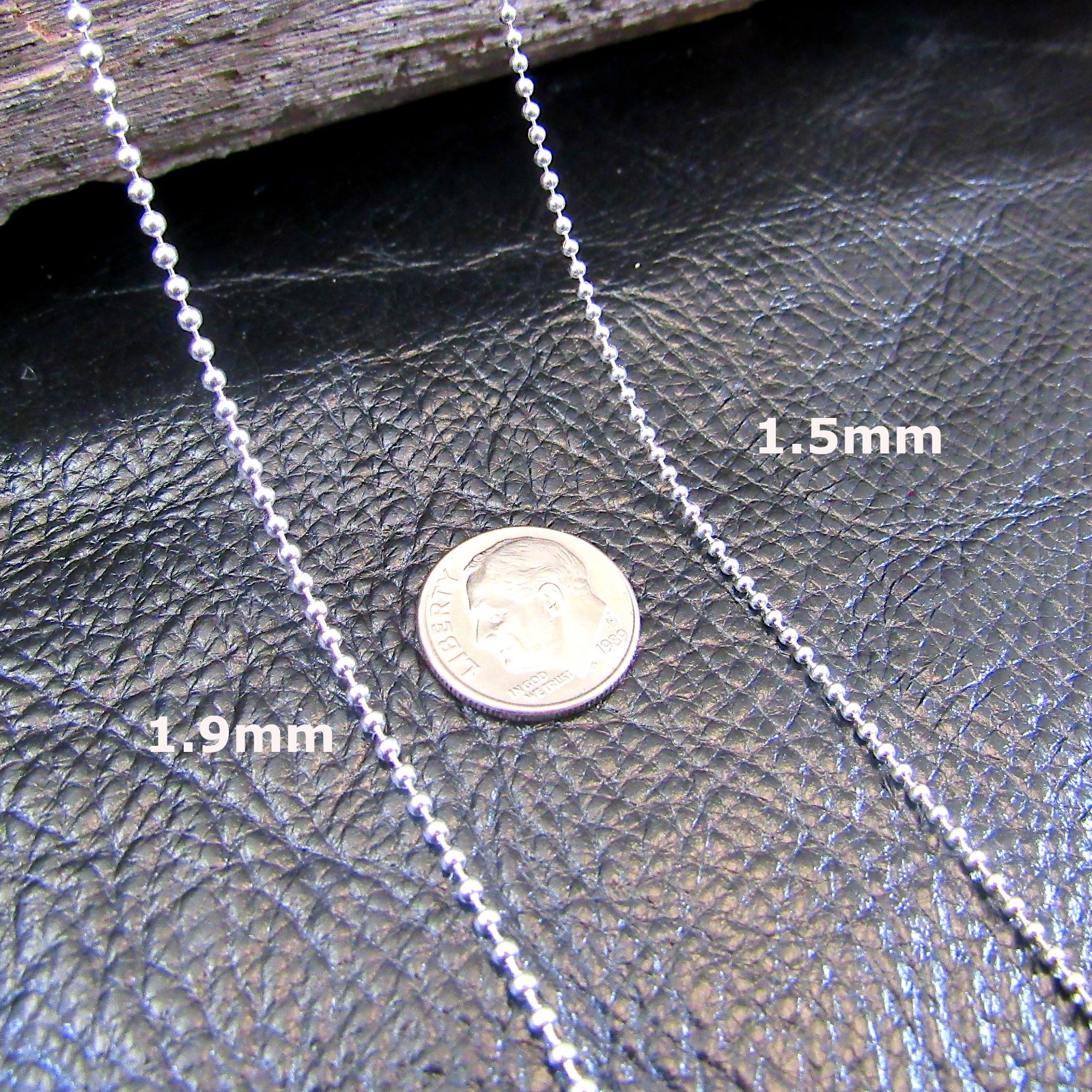 Solid 925 Sterling Silver Italian BALL/BEAD Dogtag ID Chain Necklace 1.5MM – 6MM