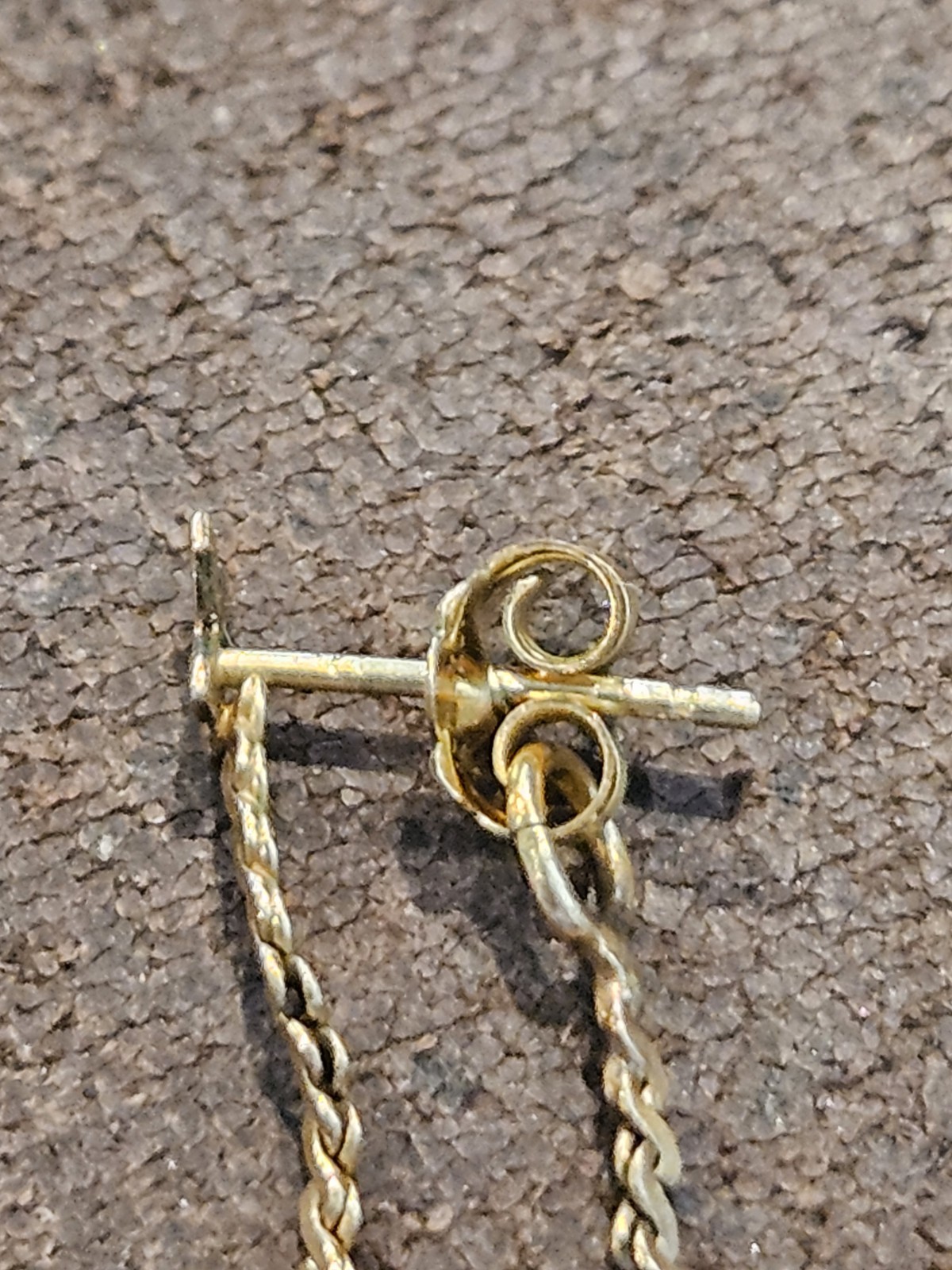 Vintage 1/20 14K Gold Filled S-Link Serpentine Chain Dangle Loop Earrings 2.5″