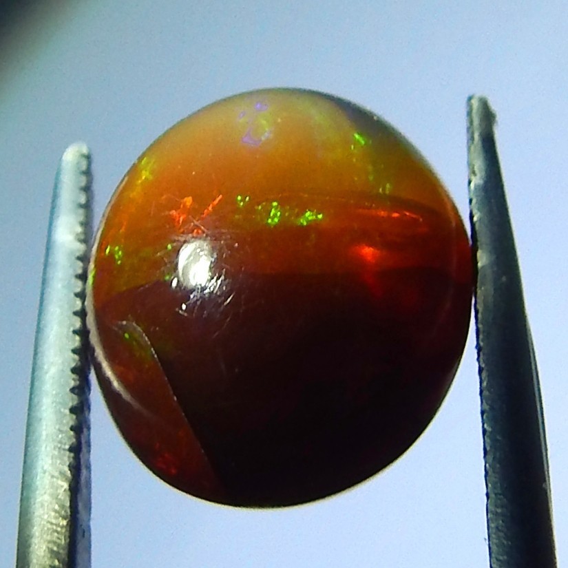 6ct Ethiopian Orange Precious Black Opal Natural Earth Mined Unheated Oval Cab