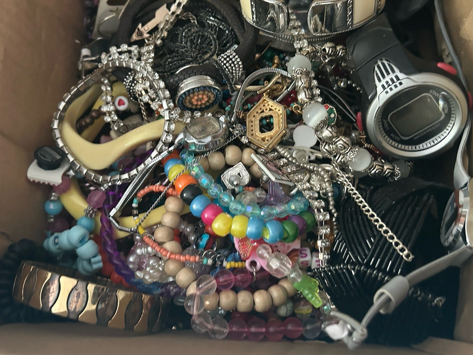 HUGE 5 + Lbs Jewelry WEARABLE Lot Tangled Unsearched VINTAGE ESTATE TREASURE