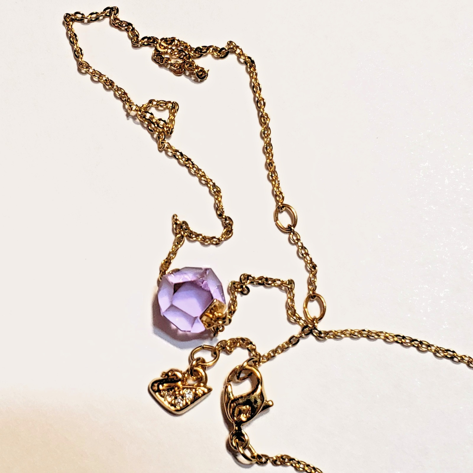 Swarovski “Nutshell Design Collection” Violet Hue Geometric Crystal Necklace
