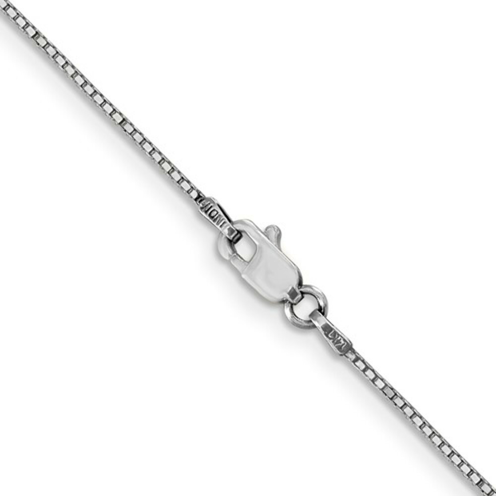 Box Pendant Chain Necklace in 14K White Gold – 7″ -30″ Length