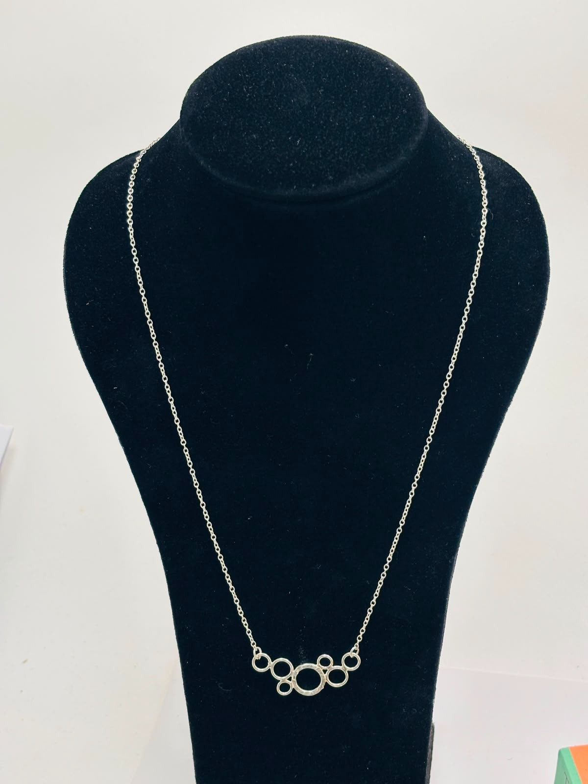 925 Silver 34x14mm Bubble Multi Ring Pendant 18 inch chain Hand Made In UK HMJ48
