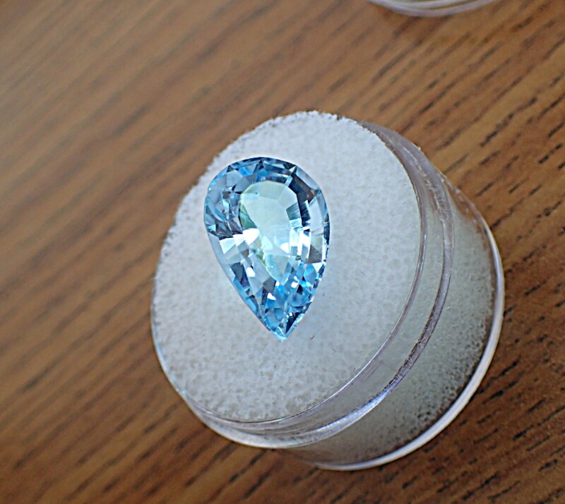 Blue Topaz 8.43 Ct. Genuine Swiss Blue Topaz Pear Shape Loose Stone Gemstone