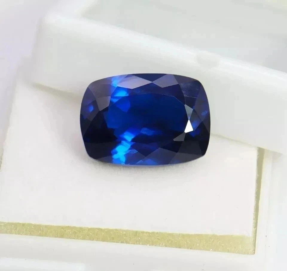 10.56 Ct Lab-Created Bauble Blue Sapphire Cushion Cut Certified Loose Gemstones