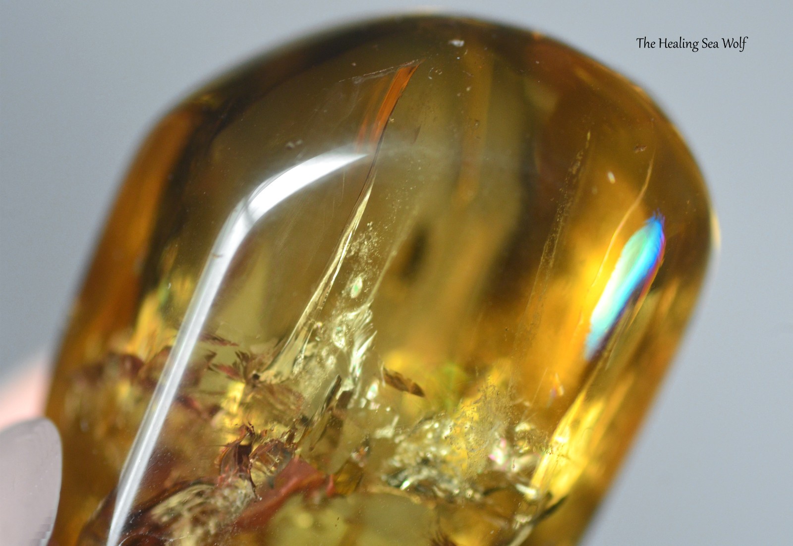 Natural Zambian Citrine Necklace with Rainbows Super Attractor Manifestation