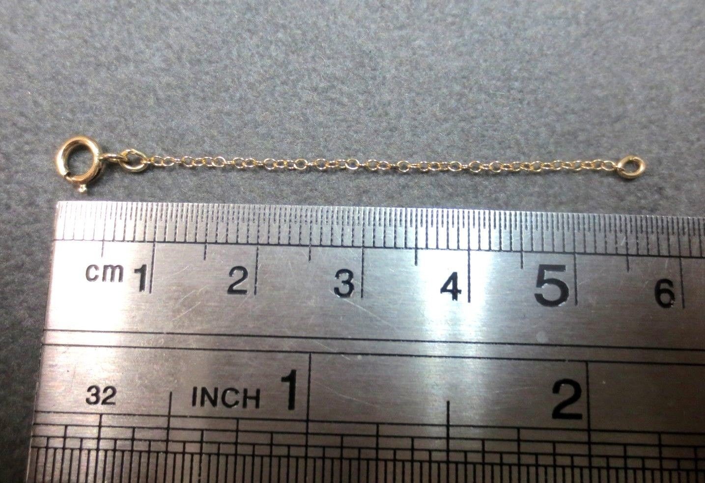 2.25″ 14K Solid Y. Gold Safety Chain Extender 1.2 mm Width w/ 5mm Spring Clasp