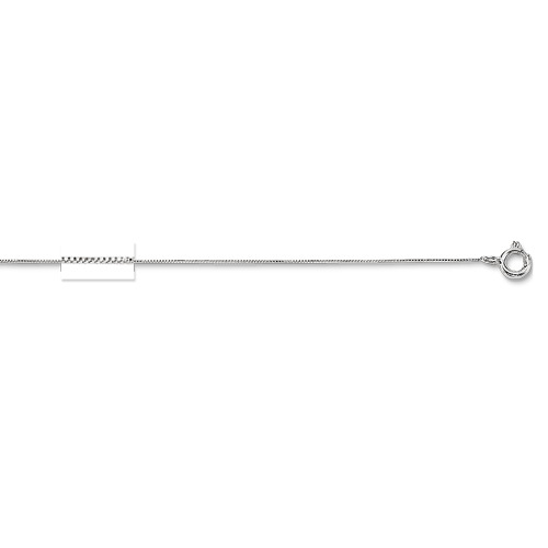 0.6mm Solid Fine Venetian Box Chain Necklace Real 10K White Gold