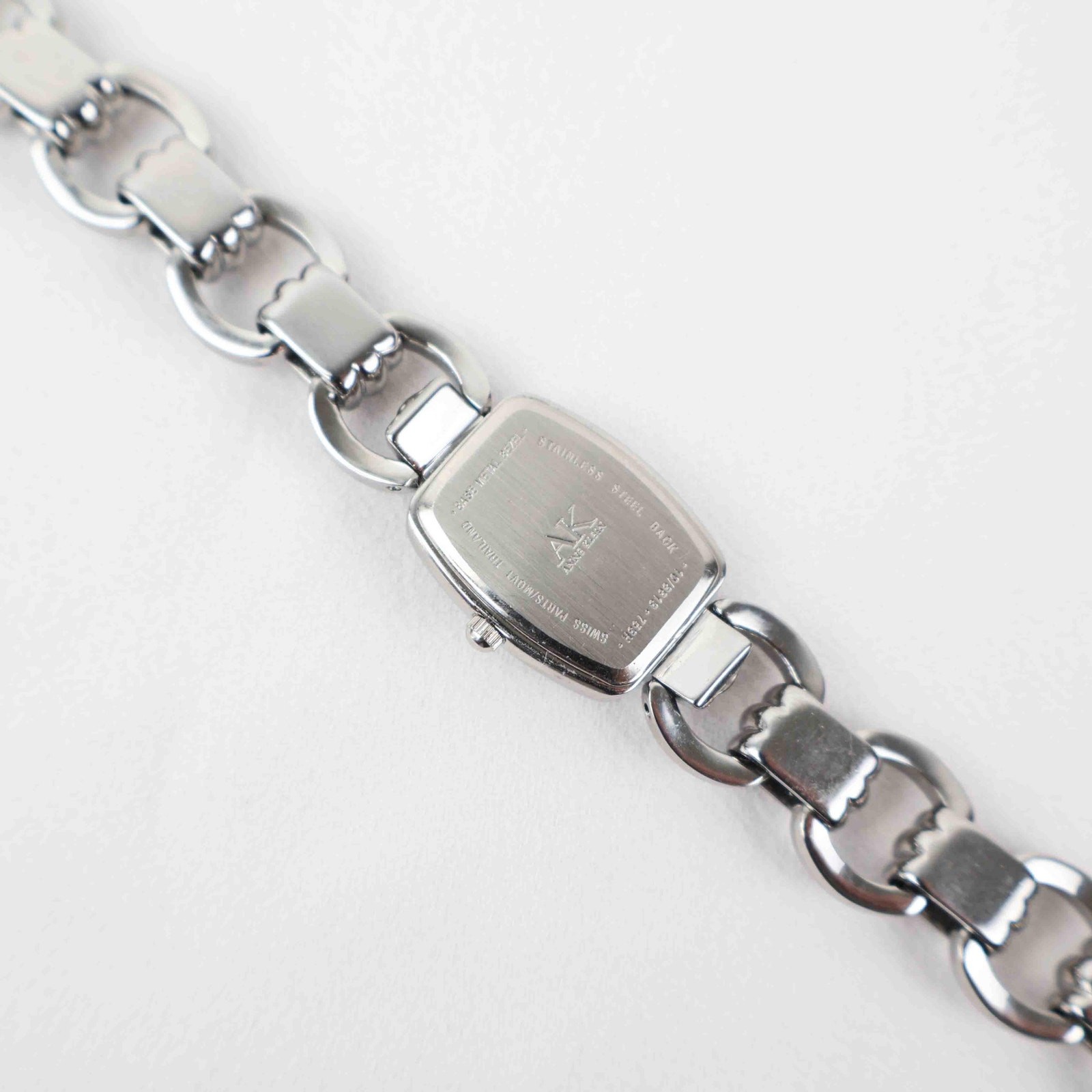Vintage Anne Klein Rectangle Face Watch – Silver Tone Bracelet (Working Battery)