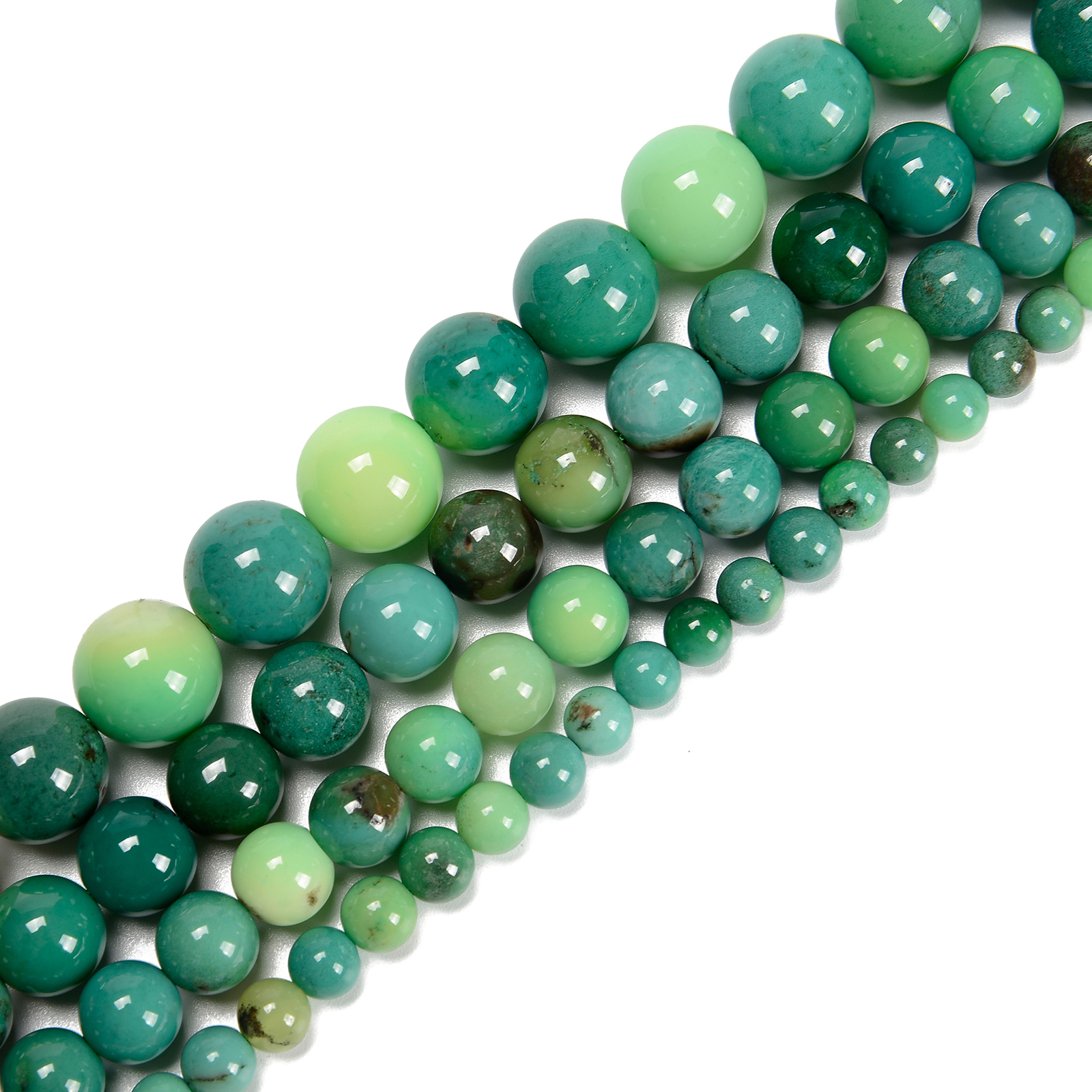 Natural Chrysoprase Smooth Round Beads 4mm 6mm 8mm 10mm 12mm 15.5″ Strand