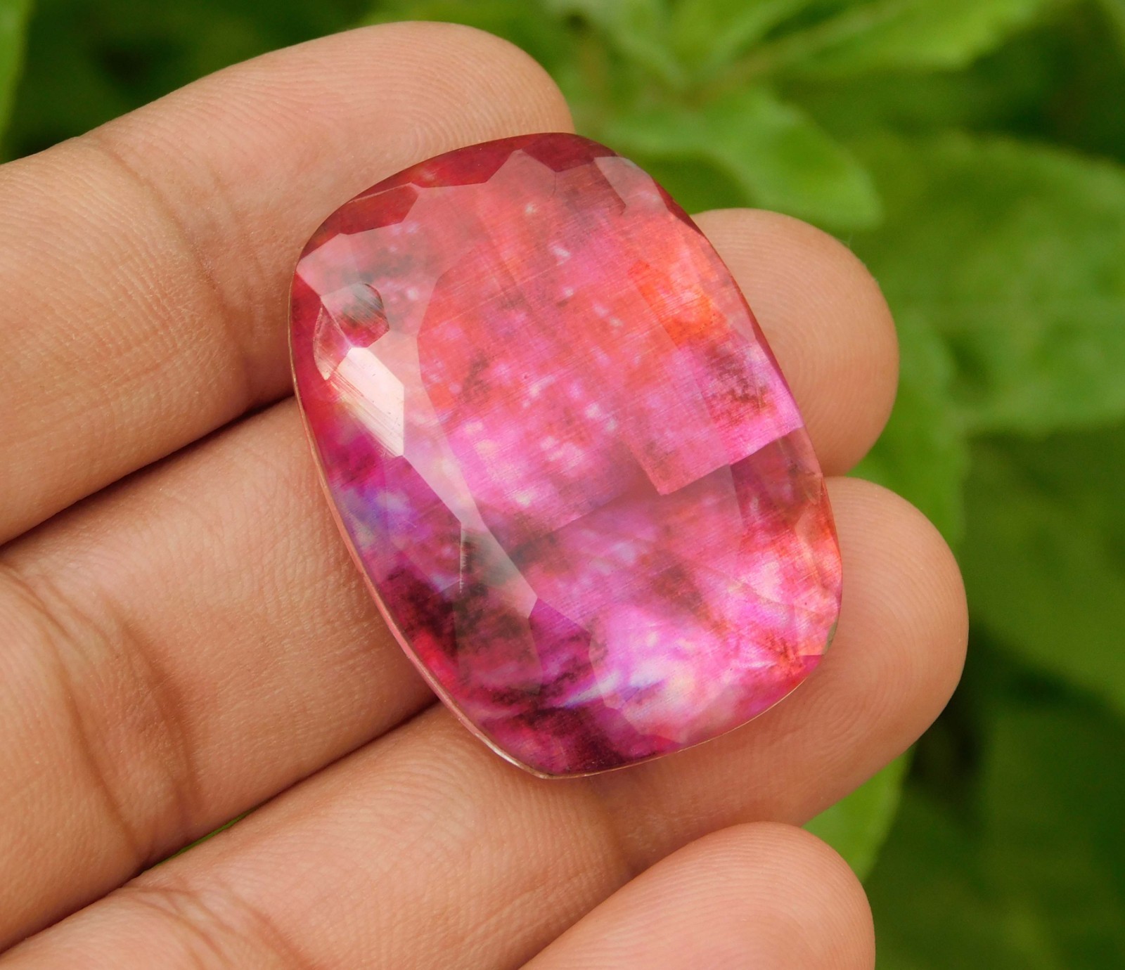 61.00cts. Huge Natural Cushion Canadian Fire Ammolite Loose Gemstone