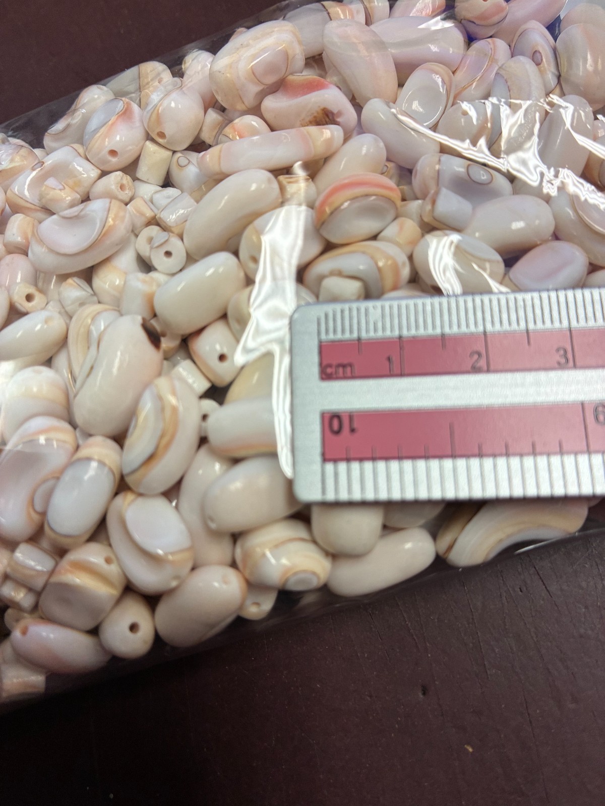 Natural Shell Beads Mix 150pcs White Peach DIY Jewelry Making 5-15mm 1mm Hole