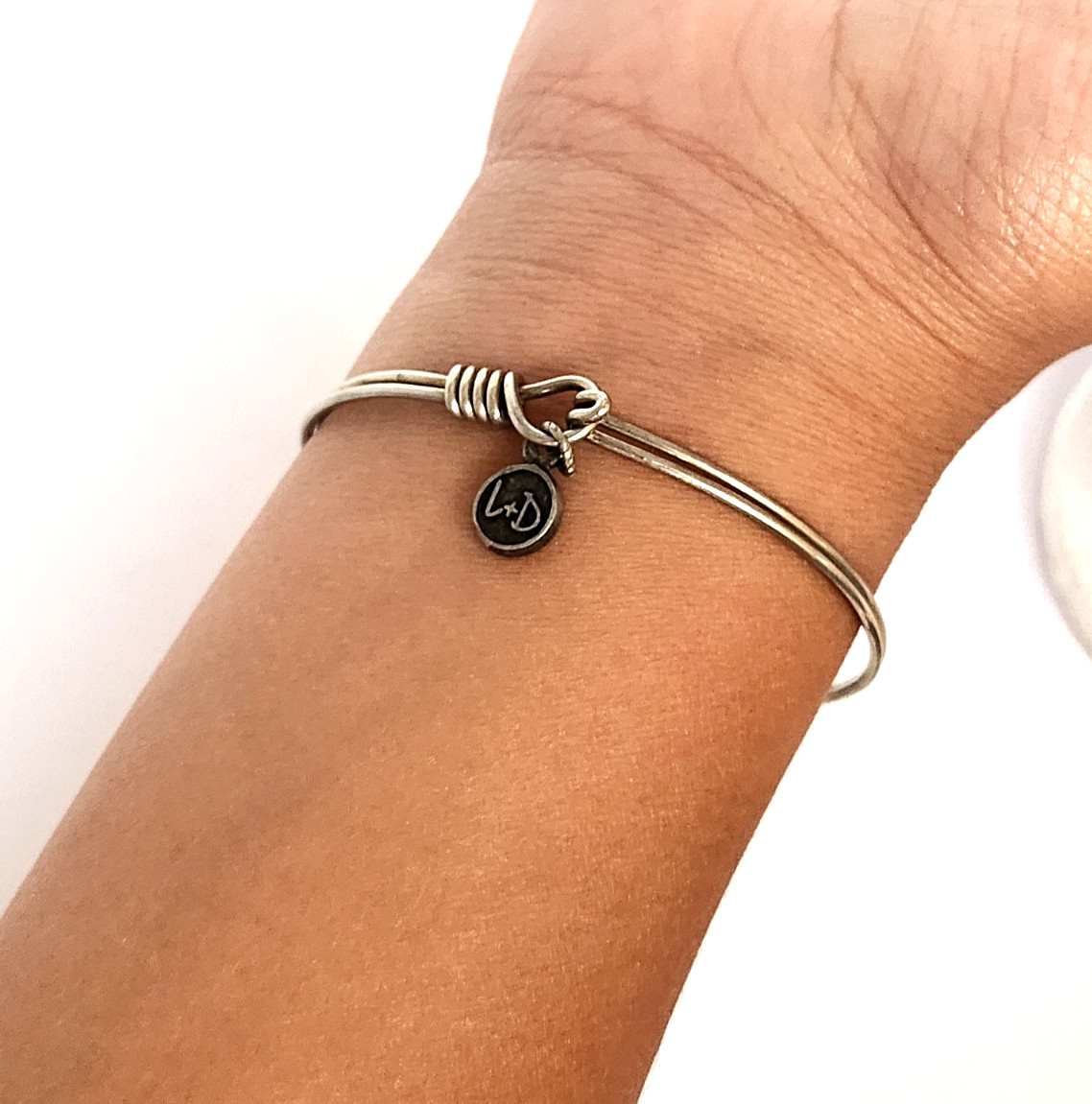 Luca + Danni Mermaid Wire Bangle Bracelet Silver Tone Made in USA Nautical Beach