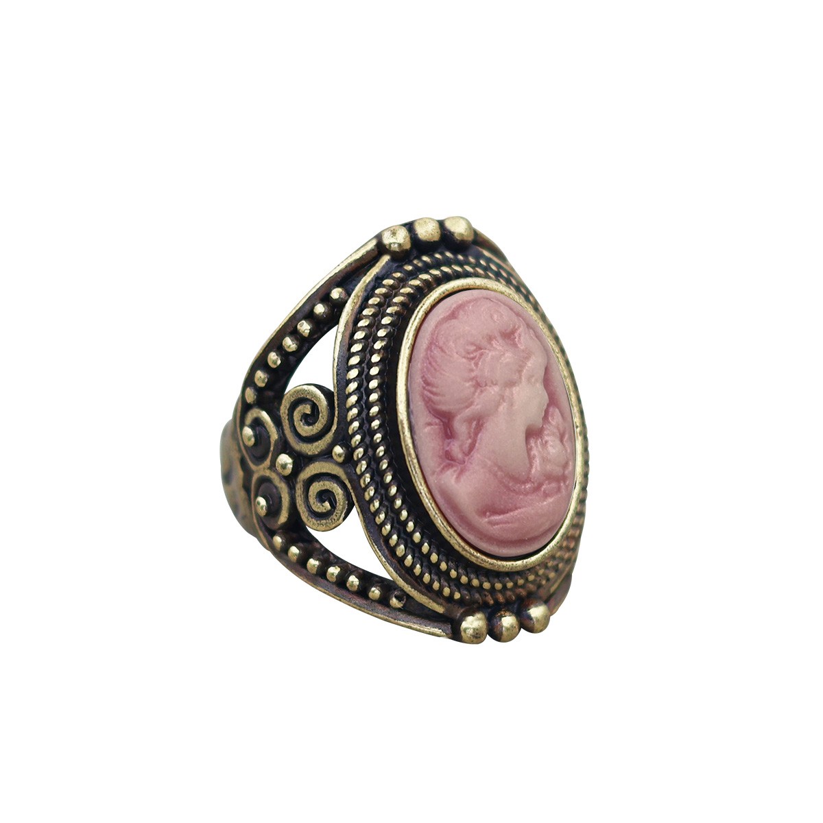 10pcs Vintage Cameo Rings Bulk Antique Bronze Plated Lady Cameo Assorted Jewelry